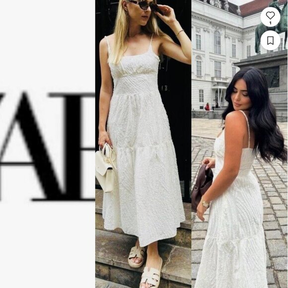 ZARA ZW COLLECTION FRAYED JACQUARD Dress Size S NEW WITH TAG! - Picture 1 of 11